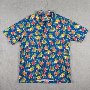 SNAPPLE Hawaiian Shirt Men's XL Multicolored Tropical Fruit AOP Casual Fun Party